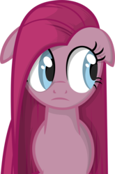 Size: 1898x2870 | Tagged: safe, artist:itsjustred, pinkie pie, earth pony, pony, g4, aside glance, blue eyes, bust, female, floppy ears, pinkamena diane pie, portrait, scared, simple background, solo, transparent background, vector