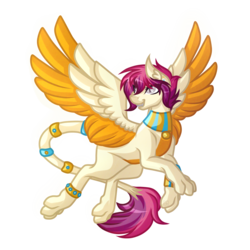 Size: 4481x4473 | Tagged: safe, artist:amazing-artsong, oc, oc only, oc:nephthys (certhewitch), sphinx, absurd resolution, colored belly, colored wings, female, flying, leonine tail, looking back, simple background, solo, sphinx oc, spread wings, tail, transparent background, two toned wings, wings