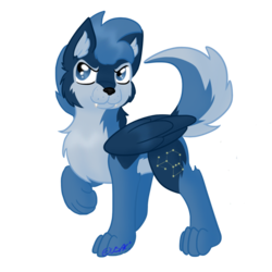 Size: 1024x1024 | Tagged: safe, artist:usagi-zakura, star hunter, wolf, g4, my little wolf, raised paw, simple background, solo, species swap, transparent background