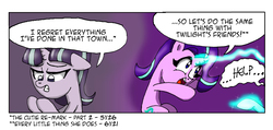 Size: 990x472 | Tagged: safe, artist:ringteam, starlight glimmer, pony, unicorn, every little thing she does, g4, the cutie re-mark, comic, dialogue, discussion in the comments, drama, fiducia compellia, floppy ears, glowing horn, horn, lidded eyes, magic, op is a duck, op is trying to start shit, open mouth, smiling, starlight drama, this will end in communism, truth