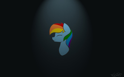 Size: 4000x2500 | Tagged: safe, artist:banned, rainbow dash, pony, g4, bust, eyes closed, female, simple, simple wallpaper, solo, wallpaper