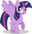 Size: 7000x7424 | Tagged: safe, artist:luckreza8, twilight sparkle, alicorn, pony, g4, .svg available, absurd resolution, feathered wings, female, happy, looking back, mare, open mouth, raised hoof, simple background, smiling, solo, spread wings, transparent background, twilight sparkle (alicorn), vector, wings