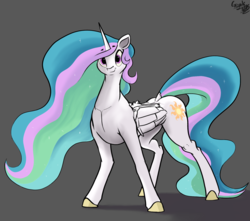 Size: 1773x1566 | Tagged: safe, artist:greyscaleart, princess celestia, alicorn, pony, g4, female, leaning, missing accessory, solo, standing