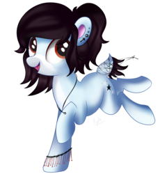 Size: 2020x2108 | Tagged: safe, artist:ilynalta, oc, oc only, deer pony, original species, commission, female, high res, landing, open mouth, simple background, solo, transparent background
