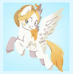 Size: 2680x2739 | Tagged: safe, artist:djkaskan, oc, oc only, pegasus, pony, flying, high res, smiling, solo, spread wings, wings