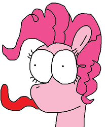 Size: 430x519 | Tagged: safe, artist:supahdonarudo, pinkie pie, earth pony, pony, g4, 1000 hours in ms paint, female, intentionally bad, luigi, male, ms paint, parody, solo, speed luigi, stylistic suck, super mario bros., tongue out, vinesauce, wat, windows 93