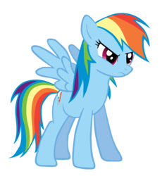 Size: 3000x3263 | Tagged: safe, artist:rudahn, rainbow dash, pegasus, pony, g4, .eps available, angry, double mane, female, high res, simple background, solo, spread wings, transparent background, vector, wings