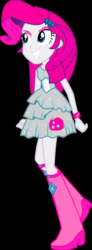 Size: 542x1473 | Tagged: safe, artist:ipegasister10, rarity, equestria girls, g4, black background, boots, bracelet, clothes, dress, evil smile, female, grin, high heel boots, jewelry, raised leg, rarifruit, simple background, smiling, solo