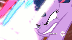 Size: 400x226 | Tagged: safe, screencap, twilight sparkle, alicorn, pony, g4, twilight's kingdom, angry, female, gif, magic, mare, non-animated gif, solo, super saiyan princess, twilight sparkle (alicorn)