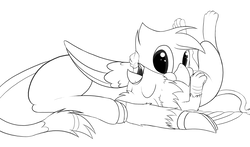 Size: 3394x2000 | Tagged: safe, artist:graboiidz, oc, oc only, griffon, cuddling, cute, explicit source, high res, monochrome