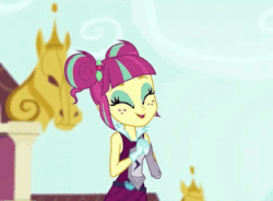 Size: 388x286 | Tagged: safe, screencap, sour sweet, equestria girls, g4, my little pony equestria girls: friendship games, animated, bipolar, female, freckles, gif, laughing, mood swing, solo, sour rage, sour sweet is not amused