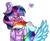 Size: 835x686 | Tagged: safe, artist:maneki-nekoo, rainbow dash, twilight sparkle, alicorn, pony, g4, female, heart, hug, lesbian, ship:twidash, shipping, simple background, twilight sparkle (alicorn), white background