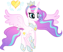 Size: 6000x5005 | Tagged: safe, artist:orin331, princess flurry heart, alicorn, pony, dancerverse, g4, absurd resolution, alternate universe, crown, cutie mark, female, heart, jewelry, mare, older, older flurry heart, regalia, simple background, smiling, solo, spread wings, transparent background, vector, wings