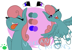 Size: 1700x1200 | Tagged: safe, artist:vorian caverns, oc, oc only, oc:vorian caverns, pegasus, pony, bad handwriting, blank flank, curly mane, curly tail, eyes closed, fallout equestria oc, female, filly, flying, foal, heterochromia, leg stripes, one eye closed, pink mane, pink tail, reference sheet, signature, simple background, smiling, solo, text, tongue out, wings, wink, young