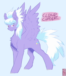 Size: 1050x1200 | Tagged: safe, artist:uberchargecovu, cloudchaser, pony, g4, female, signature, simple background, solo, spread wings, wings