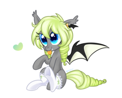 Size: 2983x2395 | Tagged: safe, artist:kaikururu, oc, oc only, oc:olive, bat pony, pony, clothes, female, high res, mare, socks, solo, tongue out
