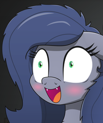 Size: 1616x1928 | Tagged: safe, artist:pananovich, oc, oc only, oc:flawless balance, bat pony, pony, blushing, cropped, explicit source, female, mare, open mouth, solo, wide eyes