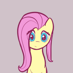 Size: 700x700 | Tagged: safe, artist:re7natus, fluttershy, pegasus, pony, g4, animated, brushing, comb, cute, eye clipping through hair, female, gif, hoof hold, looking at something, looking at you, mare, simple background, smiling, solo