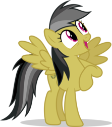 Size: 7000x7870 | Tagged: safe, artist:luckreza8, daring do, g4, .svg available, absurd resolution, female, open mouth, raised hoof, simple background, solo, spread wings, transparent background, vector