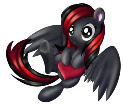 Size: 2562x2159 | Tagged: safe, artist:ilynalta, oc, oc only, oc:burning shadow, pegasus, pony, commission, cute, fangs, female, heart, high res, mare, simple background, solo, transparent background
