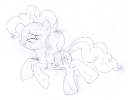 Size: 1664x1306 | Tagged: safe, artist:aafh, pinkie pie, earth pony, pony, g4, female, monochrome, simple background, solo, traditional art, white background