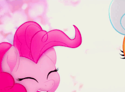Size: 679x500 | Tagged: safe, screencap, flyfire, pinkie pie, skyflash, skyshine, earth pony, pegasus, pony, g4, my little pony: the movie, animated, background pony, cropped, cute, diapinkes, eyes closed, female, flying, gif, grin, happy, mare, open mouth, smiling, squee, talking