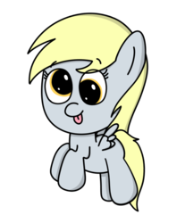 Size: 614x741 | Tagged: safe, artist:techreel, derpy hooves, pegasus, pony, g4, chibi, female, flying, mare, simple background, solo, tongue out, transparent background