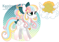 Size: 1024x735 | Tagged: safe, artist:kazziepones, oc, oc only, oc:light and fluffy, pegasus, pony, bow, female, hair bow, mare, reference sheet, simple background, solo, tail bow, transparent background