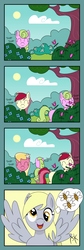 Size: 2223x6589 | Tagged: safe, artist:pony4koma, daisy, derpy hooves, flower wishes, lily, lily valley, roseluck, bee, pegasus, pony, g4, comic, female, flower, garden, high res, mare, ponyville, rose