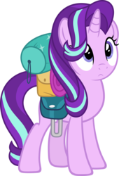 Size: 3054x4500 | Tagged: safe, artist:slb94, starlight glimmer, pony, unicorn, g4, to where and back again, :c, backpack, cute, female, frown, glimmerbetes, high res, looking up, mare, simple background, solo, transparent background, vector