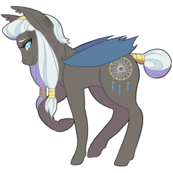 Size: 1000x1000 | Tagged: safe, artist:curiouskeys, oc, oc only, oc:willoweaver, bat pony, pony, cutie mark, dreamcatcher, freckles, lidded eyes, raised hoof, simple background, smiling, solo, tail bun, tail wrap, tassels, transparent background