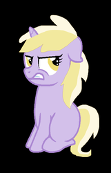 Size: 1024x1594 | Tagged: safe, artist:kpeacock03, dinky hooves, pony, unicorn, fanfic:aunt millie, g4, angry, author:fluttercheer, fanfic, fanfic art, female, filly, floppy ears, foal, gritted teeth, simple background, sitting