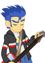 Size: 1600x2263 | Tagged: safe, artist:jucamovi1992, flash sentry, equestria girls, g4, my little pony equestria girls: rainbow rocks, clothes, electric guitar, eyes closed, guitar, jacket, male, musical instrument, pants, shirt, simple background, solo, transparent background, vector