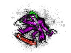 Size: 1600x1200 | Tagged: safe, artist:skittlecumsemenpai, spike, dragon, g4, microphone, punk, roll around, rough sketch, skateboard, skating, us bombs