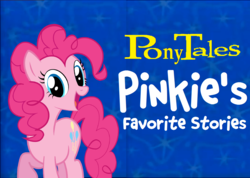 Size: 1228x872 | Tagged: artist needed, source needed, safe, edit, pinkie pie, earth pony, pony, series:pony tales, g4, female, logo parody, looking at you, mare, ponytales, smiling, veggietales