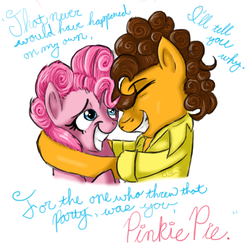 Size: 500x500 | Tagged: safe, artist:arahkealuno, cheese sandwich, pinkie pie, g4, pinkie pride, female, male, ship:cheesepie, shipping, straight