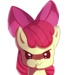 Size: 431x431 | Tagged: safe, artist:oddciders, edit, apple bloom, earth pony, pony, g4, :t, adorabloom, bust, cropped, cute, female, grumpy, looking at you, portrait, pouting, simple background, solo, transparent background