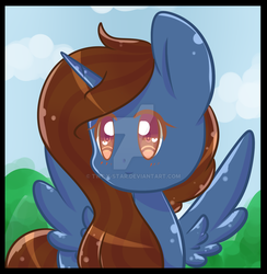 Size: 1024x1048 | Tagged: safe, artist:twily-star, oc, oc only, oc:headlong flight, alicorn, pony, commission, female, mare, rule 63, solo, watermark, ych result