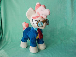 Size: 570x427 | Tagged: safe, artist:valmiiki, svengallop, earth pony, pony, g4, the mane attraction, clothes, etsy, glasses, irl, male, photo, plushie, solo, stallion, toy