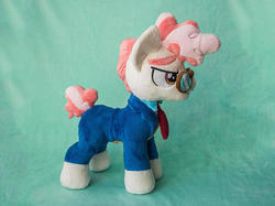 Size: 570x427 | Tagged: safe, artist:valmiiki, svengallop, earth pony, pony, g4, my little pony: friendship is magic, the mane attraction, clothes, etsy, glasses, irl, male, photo, plushie, solo, stallion, toy