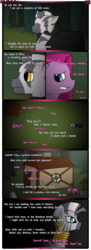 Size: 1245x3403 | Tagged: safe, artist:underwoodart, pinkie pie, zecora, oc, oc:z'ian, zebra, ask pink-pony, g4, cloak, clothes, comic, house, male, misspelling, pinkamena diane pie