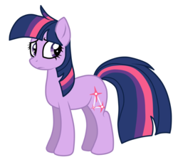 Size: 1114x1017 | Tagged: safe, artist:not-ordinary-pony, twilight sparkle, earth pony, pony, g4, alternate cutie mark, earth pony twilight, female, looking back, mare, race swap, sad, simple background, solo, transparent background