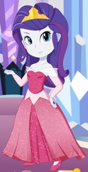 Size: 847x1648 | Tagged: safe, artist:glittertiara, rarity, equestria girls, g4, clothes, crossover, crown, disney, dress, female, jewelry, princess aurora, regalia, sleeping beauty, smiling, solo