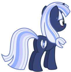 Size: 6539x6668 | Tagged: safe, artist:estories, oc, oc only, oc:silverlay, original species, pony, umbra pony, unicorn, g4, absurd resolution, blushing, butt, female, mare, plot, silverbum, simple background, solo, transparent background, vector