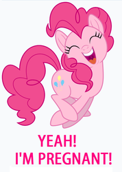 Size: 514x720 | Tagged: source needed, safe, pinkie pie, g4, my little pony: the movie, excited, female, hilarious in hindsight, preggy pie, pregnant, solo