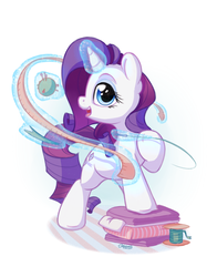 Size: 1100x1400 | Tagged: safe, artist:bobdude0, rarity, pony, unicorn, g4, cute, female, glowing horn, horn, looking at you, magic, mare, measuring tape, open mouth, pincushion, raised hoof, raribetes, smiling, solo, thread