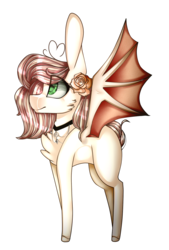 Size: 909x1345 | Tagged: safe, artist:symphstudio, oc, oc only, oc:winter rose, bat pony, pony, chest fluff, female, mare, simple background, solo, transparent background