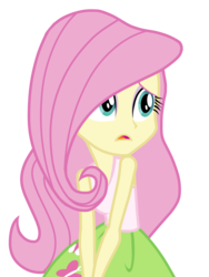 Size: 2448x3264 | Tagged: safe, artist:floralisole, fluttershy, equestria girls, g4, my little pony equestria girls, clothes, cute, female, high res, open mouth, simple background, skirt, solo, tank top, transparent background, vector