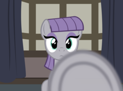 Size: 2772x2048 | Tagged: safe, artist:badumsquish, derpibooru exclusive, maud pie, pony, g4, boop, female, high res, offscreen character, pov, sitting, solo, somber, underhoof