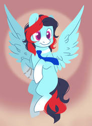 Size: 2147x2938 | Tagged: safe, artist:djkaskan, oc, oc only, pegasus, pony, flying, high res, necktie, solo
